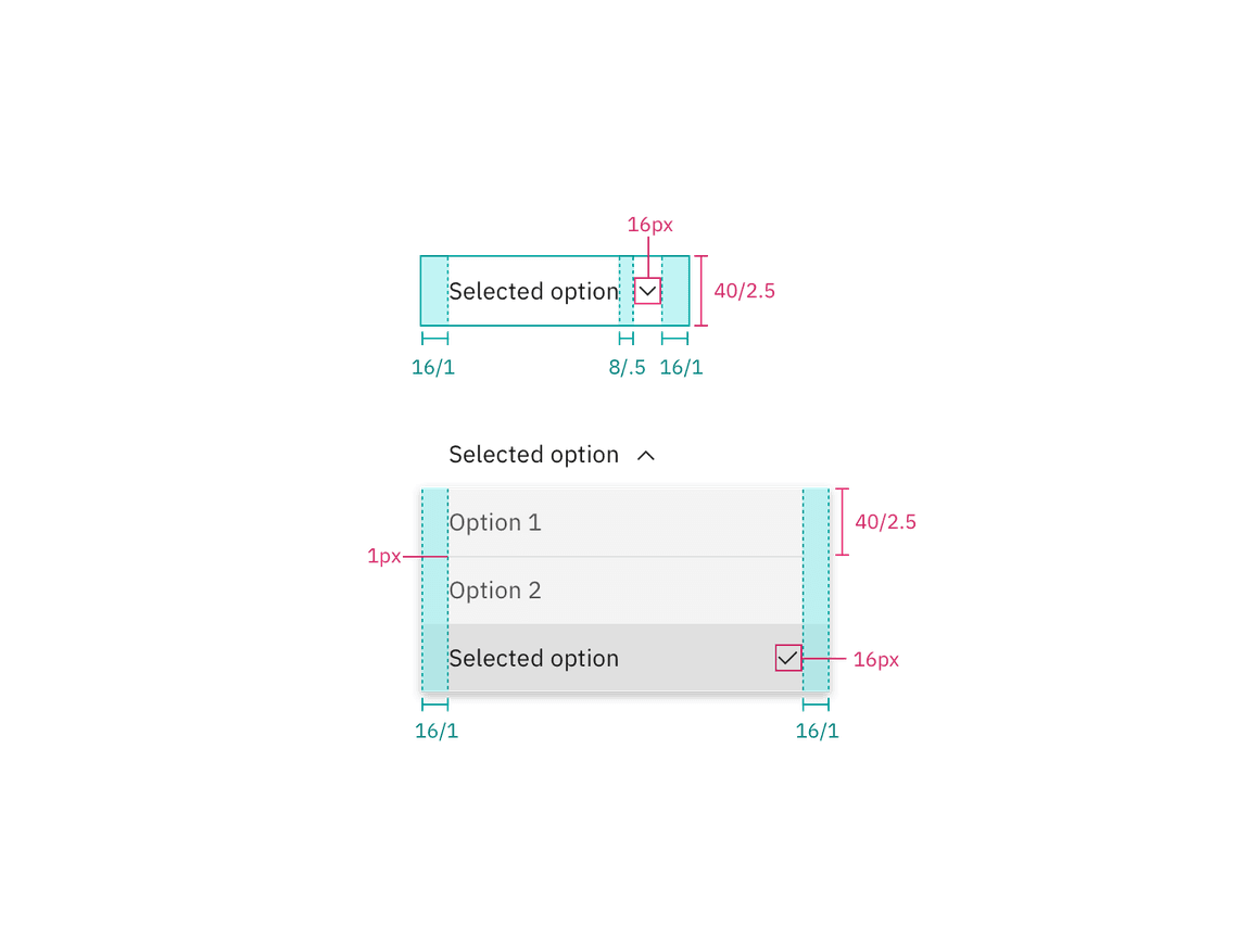 Structure and spacing for inline dropdown